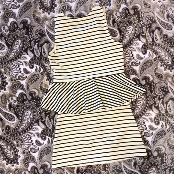 E Hyphen World Gallery Striped Peplum Dress - Picture 3 of 3